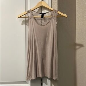 Forever 21 Tan Cream Sleeveless Relaxed Tank Top